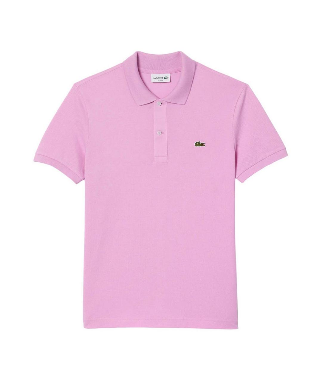 LACOSTE Розовое хлопковое поло с коротким рукавом, фото 1