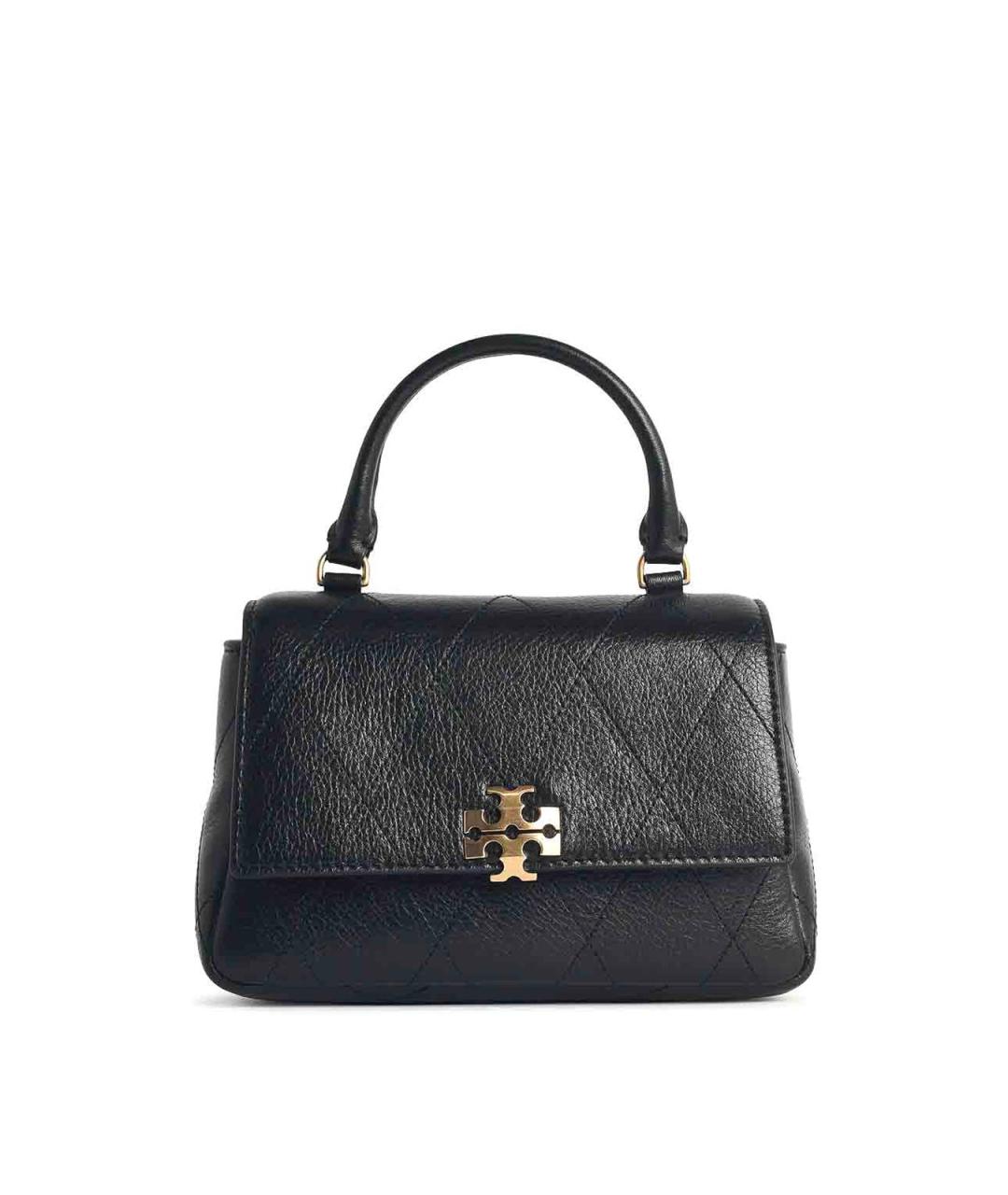 TORY BURCH Черная кожаная сумка с короткими ручками, фото 1