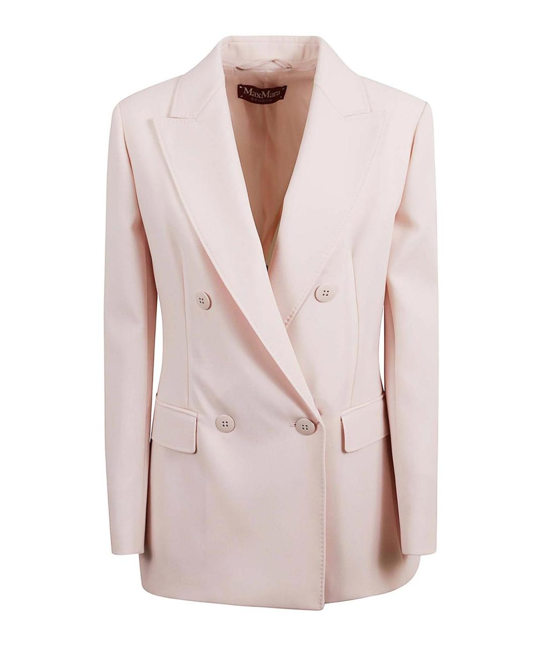 MAX MARA Розовый шерстяной жакет/пиджак, фото 1