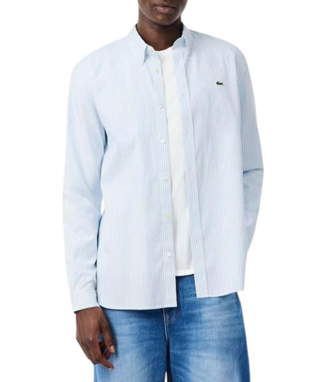 LACOSTE Голубая хлопковая классическая рубашка, фото 5