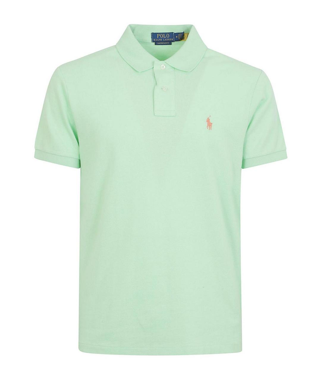 POLO RALPH LAUREN Зеленое хлопковое поло с коротким рукавом, фото 1