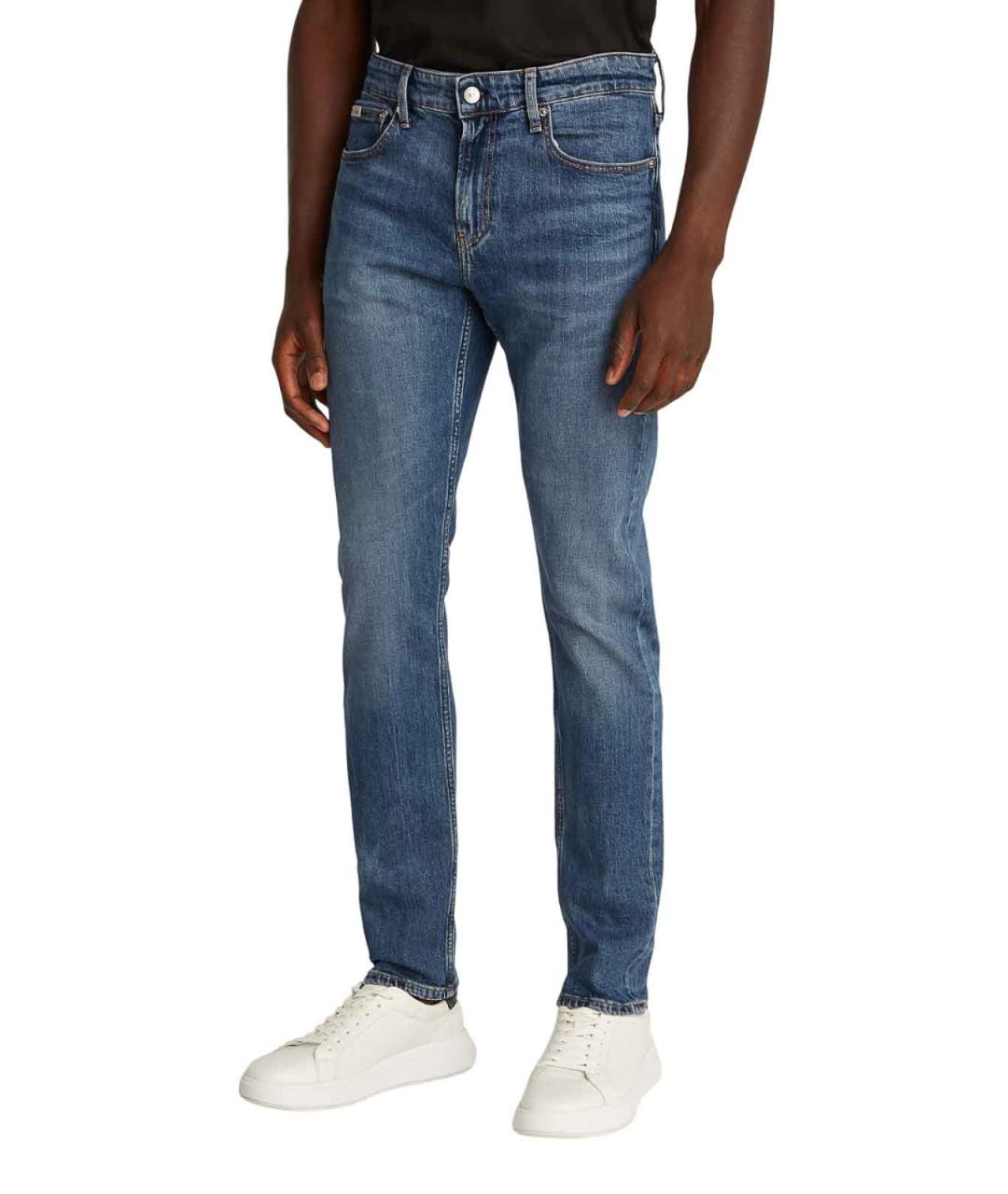 CALVIN KLEIN Синие хлопковые джинсы скинни, фото 3