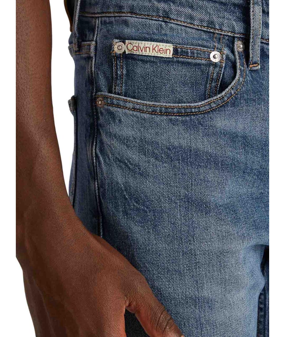 CALVIN KLEIN Синие хлопковые джинсы скинни, фото 6
