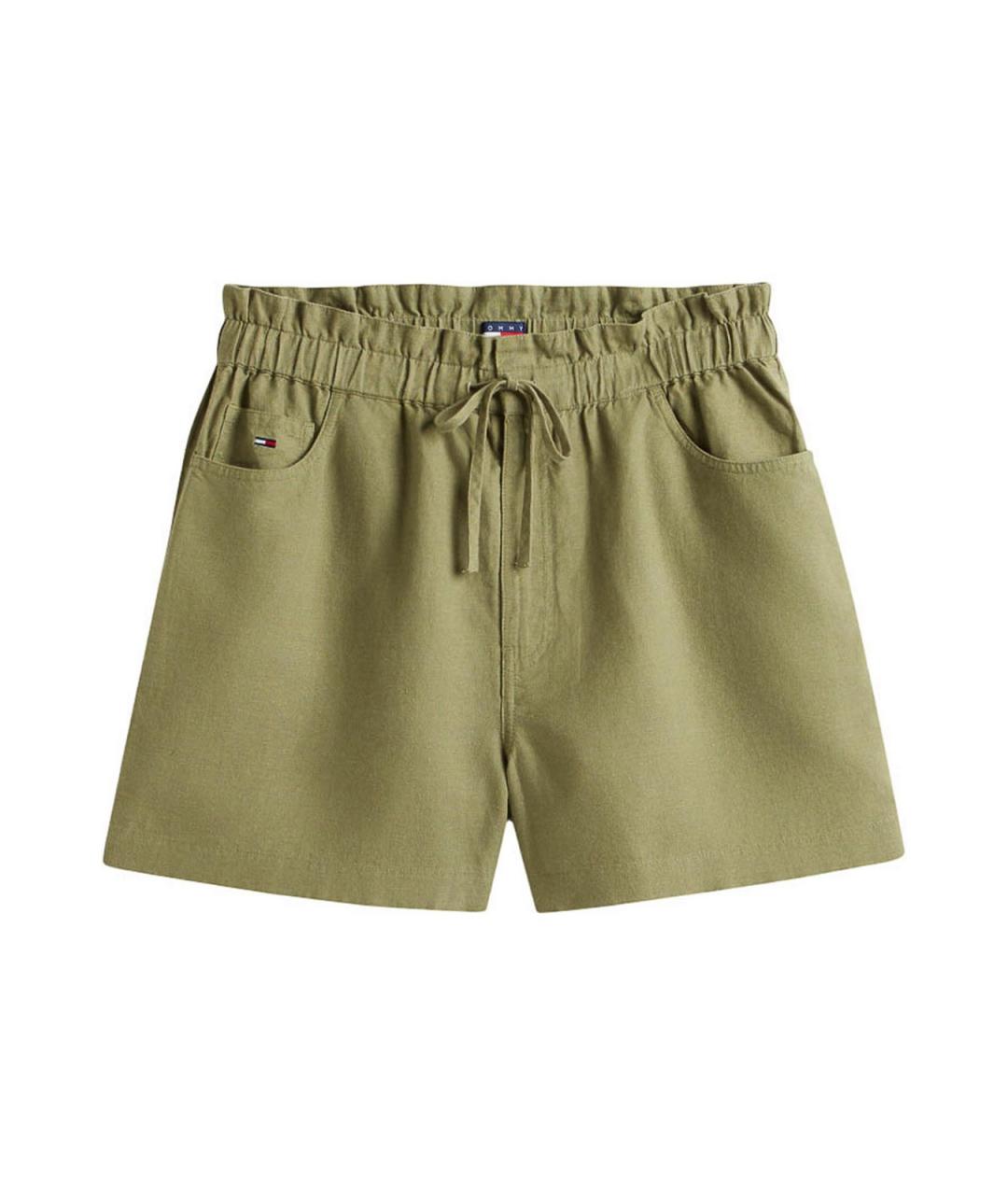 TOMMY HILFIGER Зеленые льняные шорты, фото 1