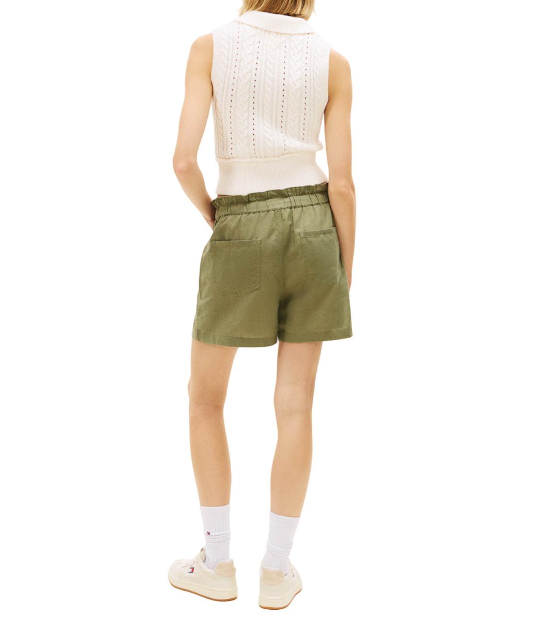 TOMMY HILFIGER Зеленые льняные шорты, фото 5