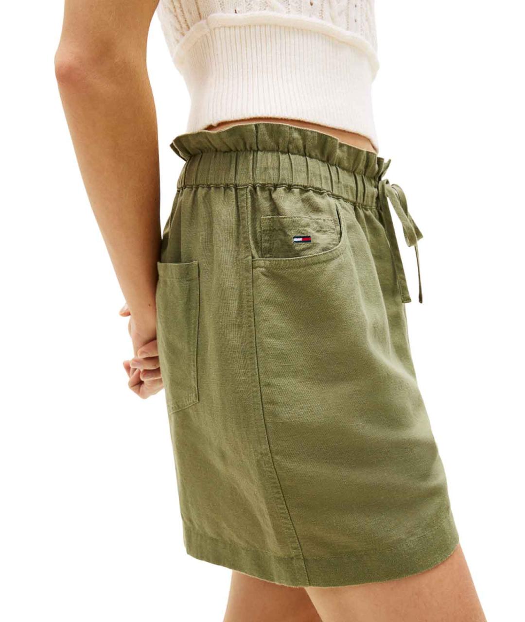 TOMMY HILFIGER Зеленые льняные шорты, фото 3