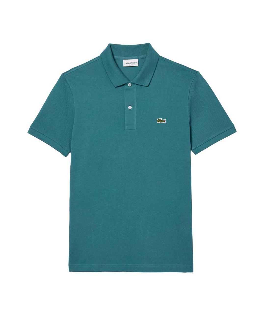 LACOSTE Бирюзовое хлопковое поло с коротким рукавом, фото 1