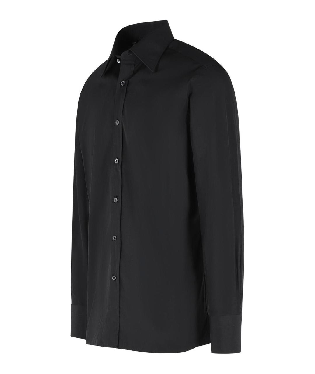 TOM FORD Черная хлопковая классическая рубашка, фото 3