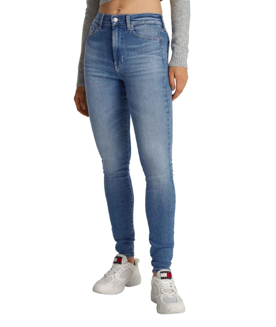 TOMMY HILFIGER Голубые хлопковые джинсы слим, фото 4