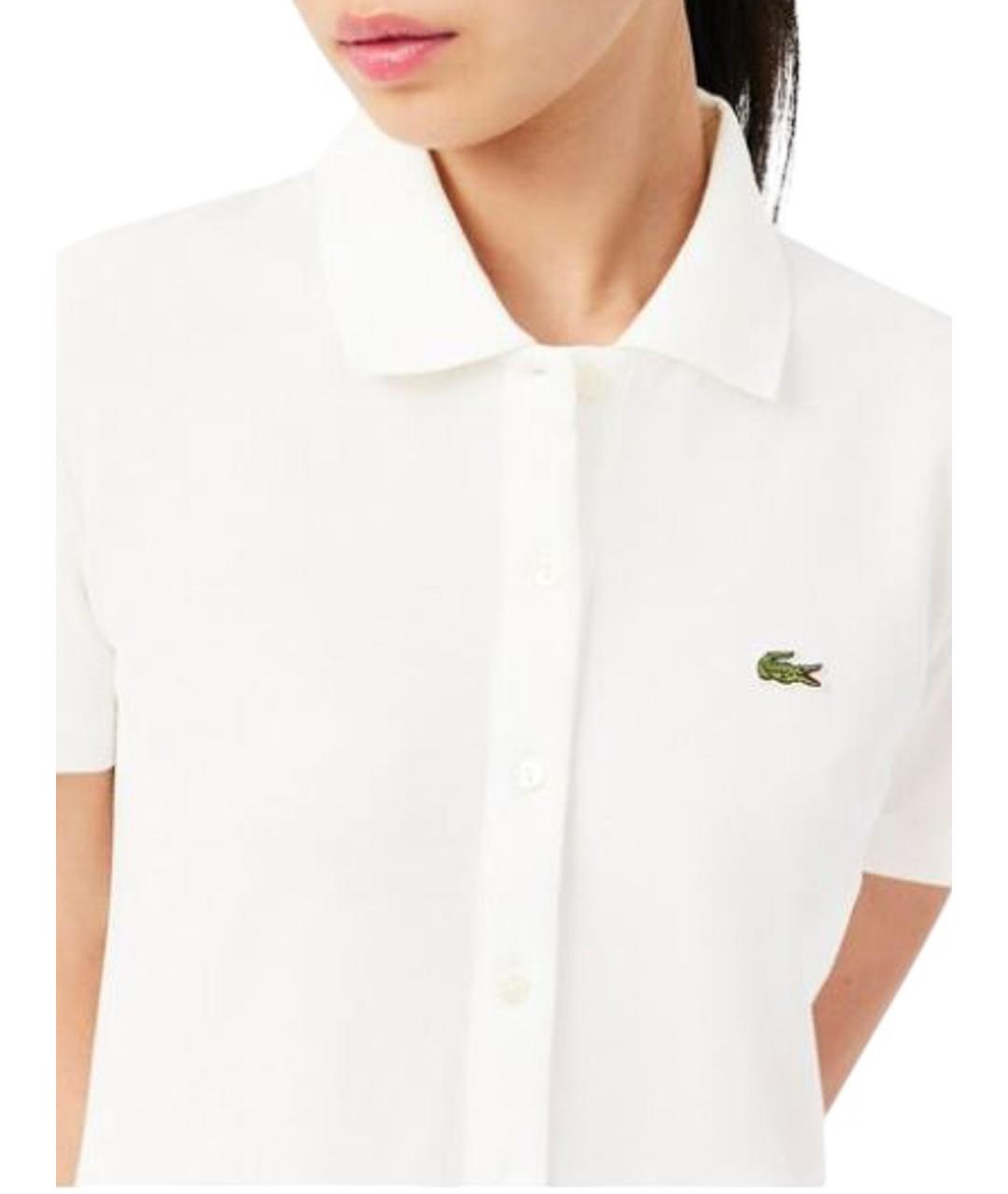 LACOSTE Белое хлопковое повседневное платье, фото 5