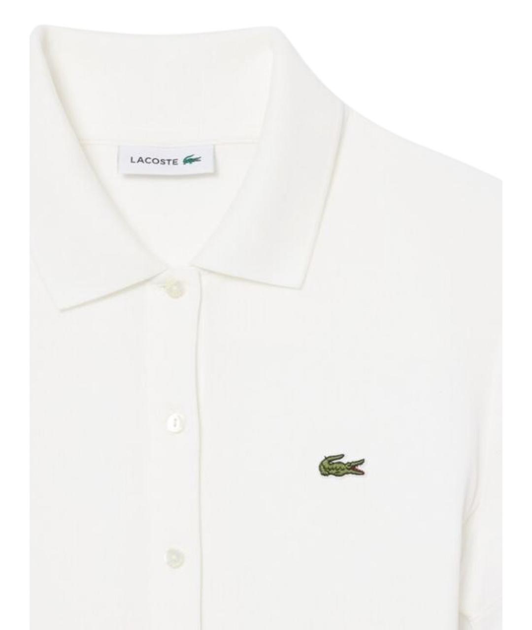 LACOSTE Белое хлопковое повседневное платье, фото 2