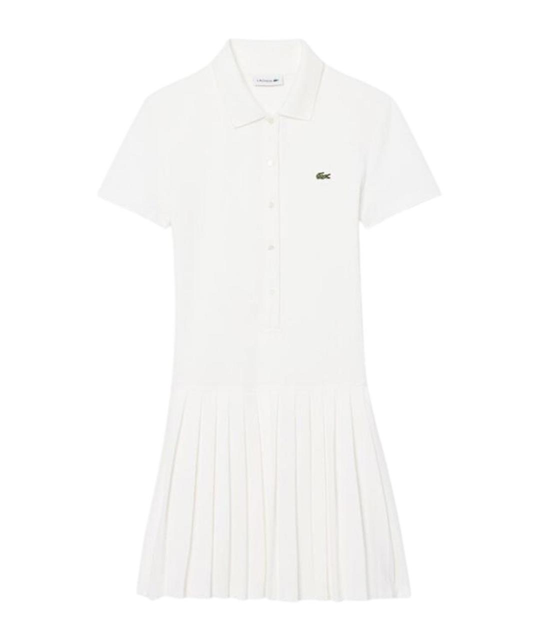 LACOSTE Белое хлопковое повседневное платье, фото 1
