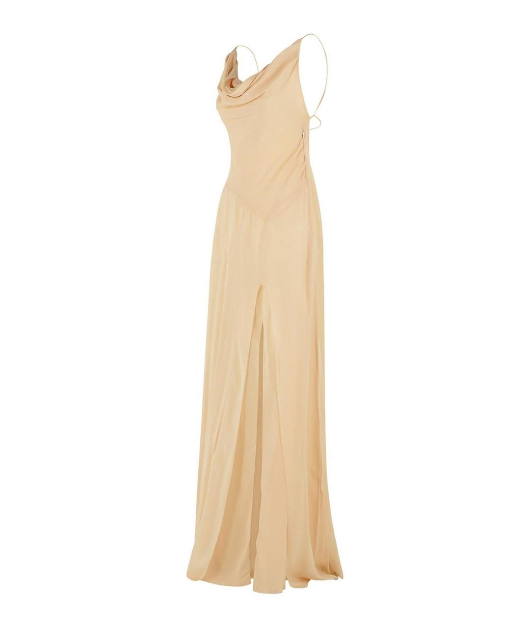 BLUMARINE Бежевое вискозное повседневное платье, фото 3
