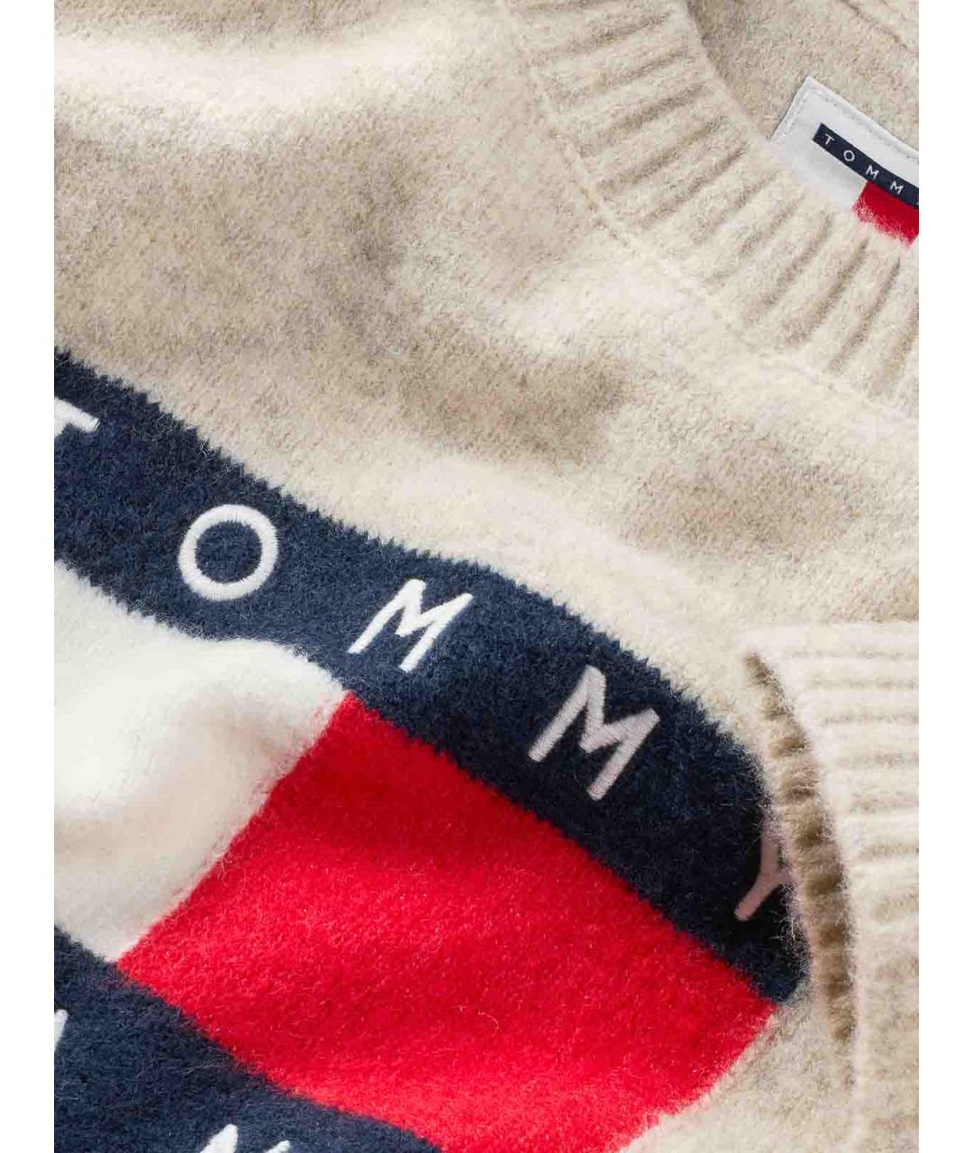 TOMMY HILFIGER Бежевый шерстяной джемпер / свитер, фото 3
