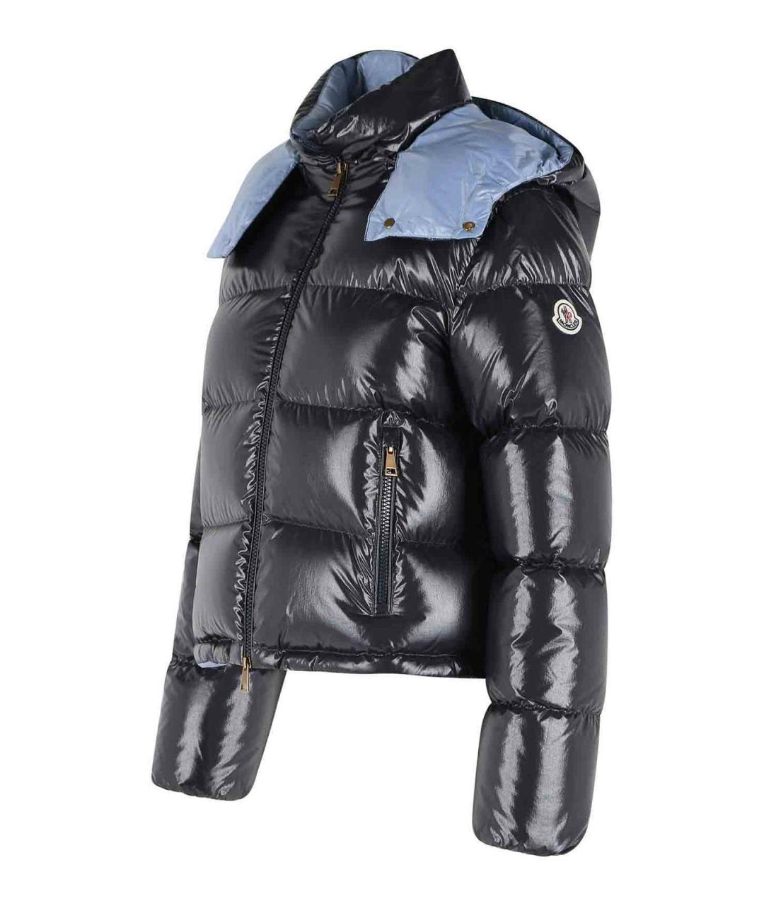 MONCLER Синий полиамидовый пуховик, фото 3