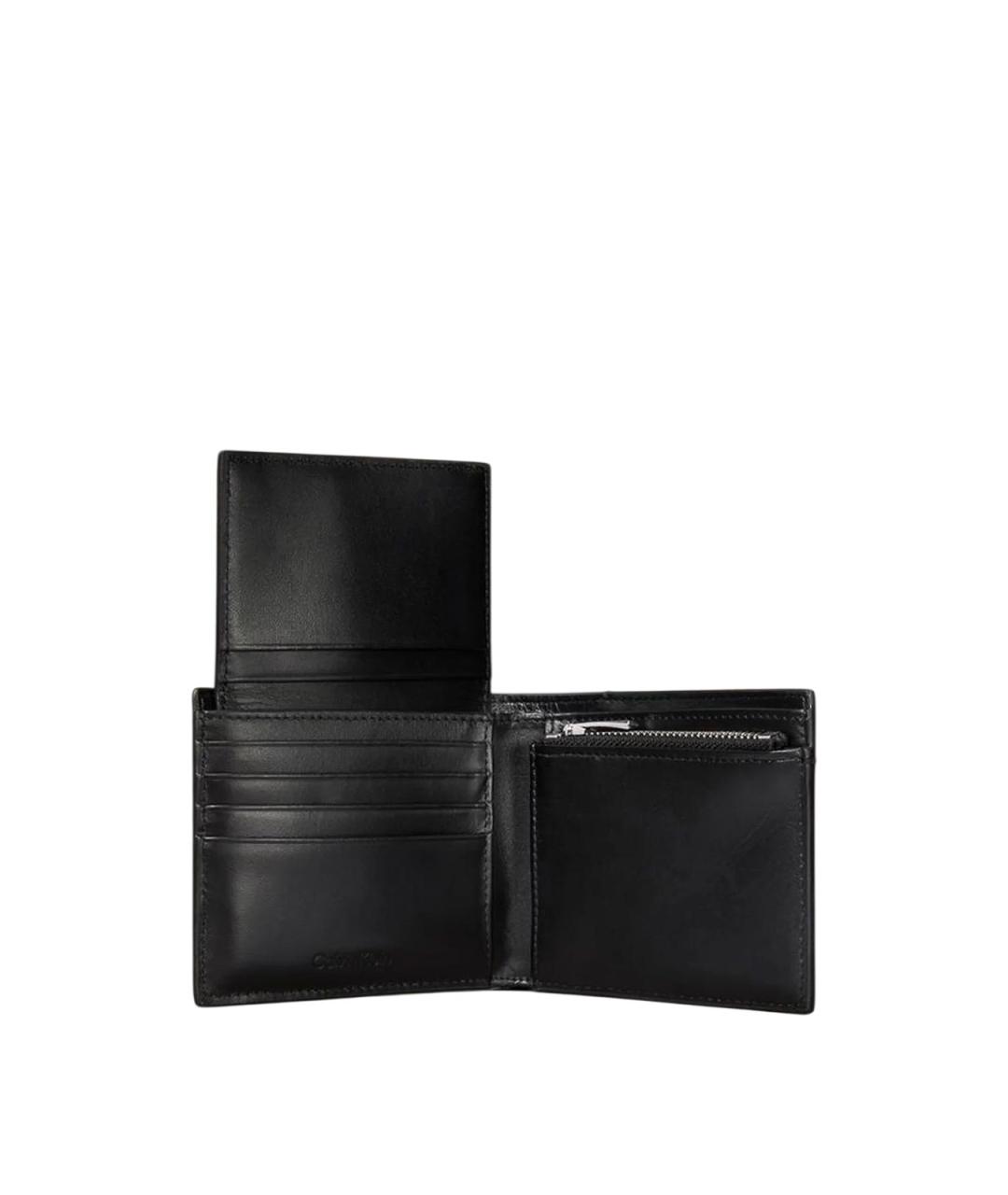 CALVIN KLEIN Черный кожаный кошелек, фото 3