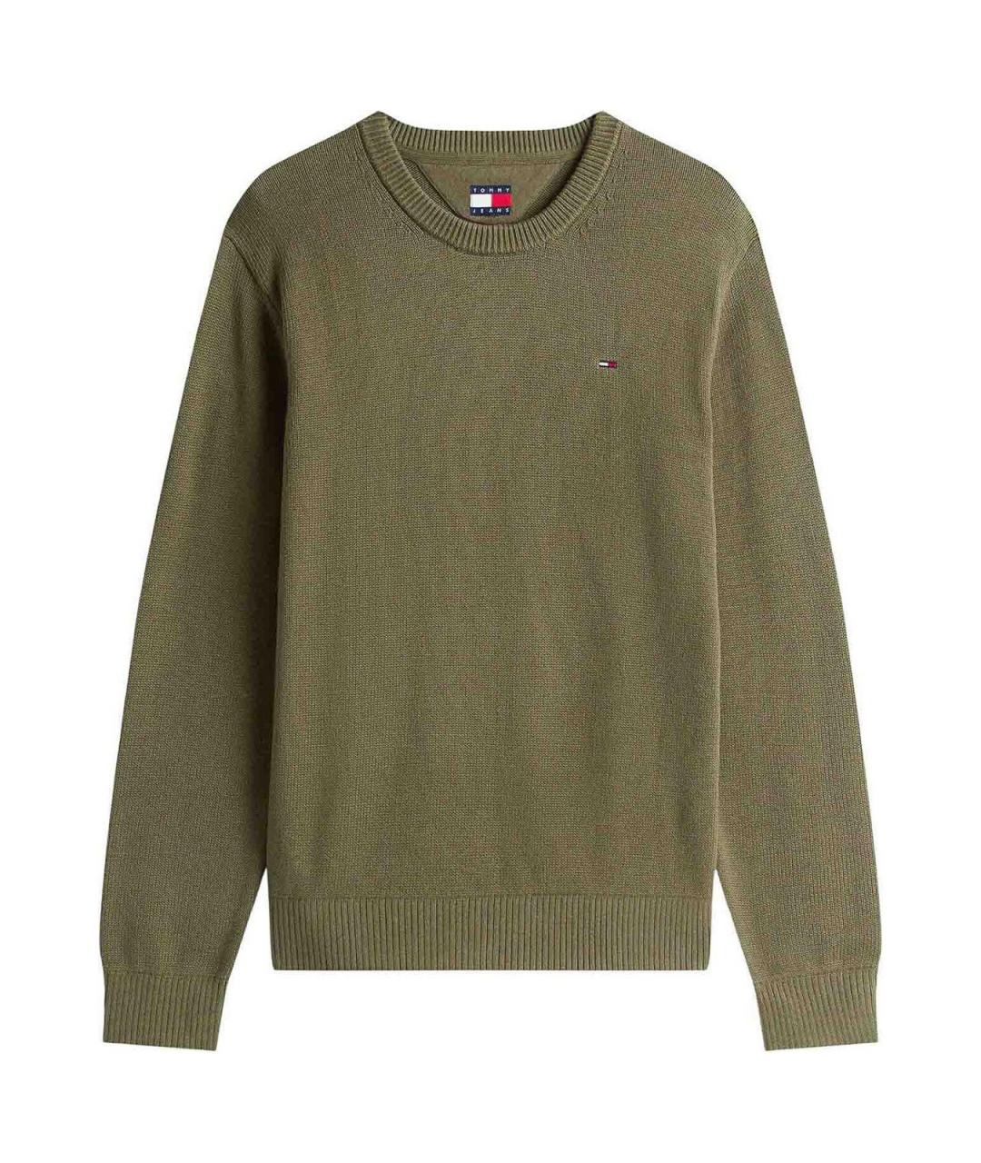 TOMMY HILFIGER Зеленый хлопковый джемпер / свитер, фото 1