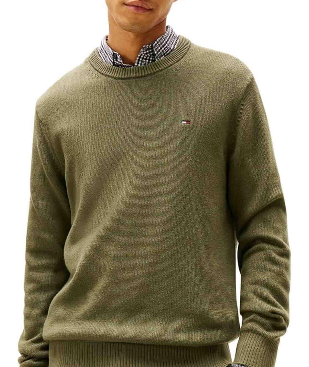 TOMMY HILFIGER Зеленый хлопковый джемпер / свитер, фото 2