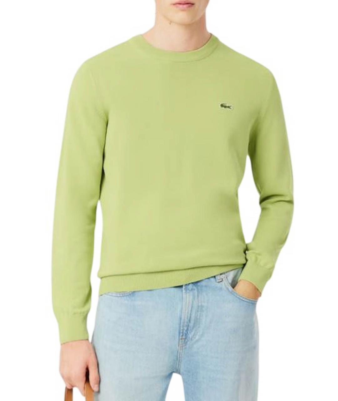 LACOSTE Зеленый хлопковый джемпер / свитер, фото 6