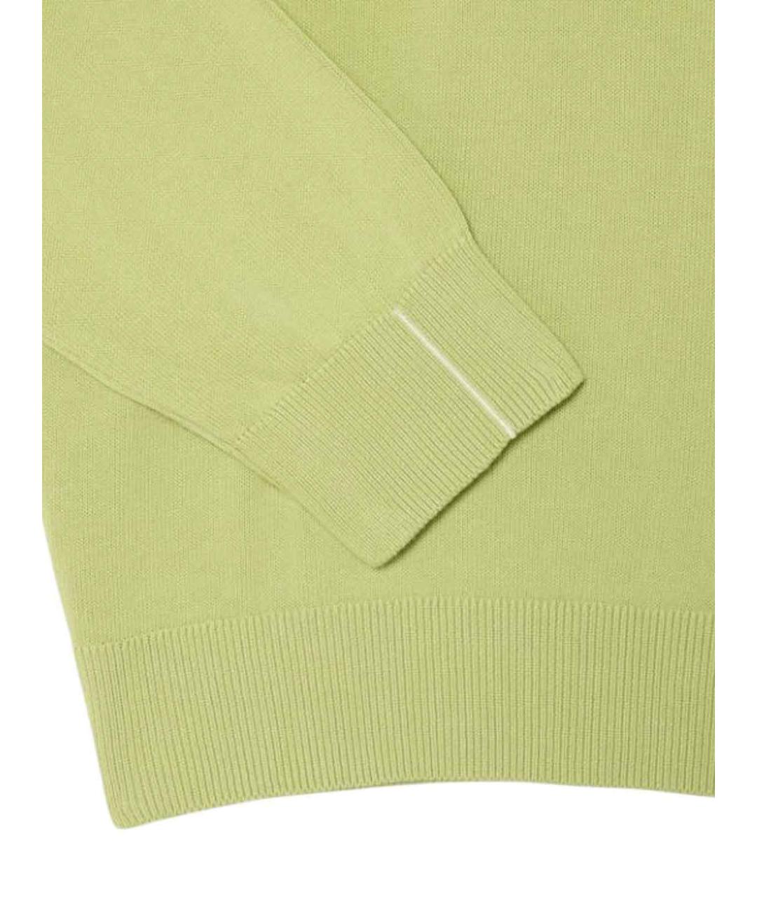 LACOSTE Зеленый хлопковый джемпер / свитер, фото 4