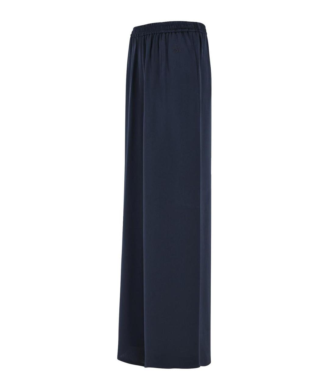 MAX MARA Синие шелковые брюки широкие, фото 3