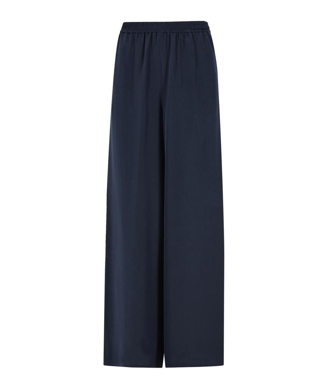 MAX MARA Синие шелковые брюки широкие, фото 1