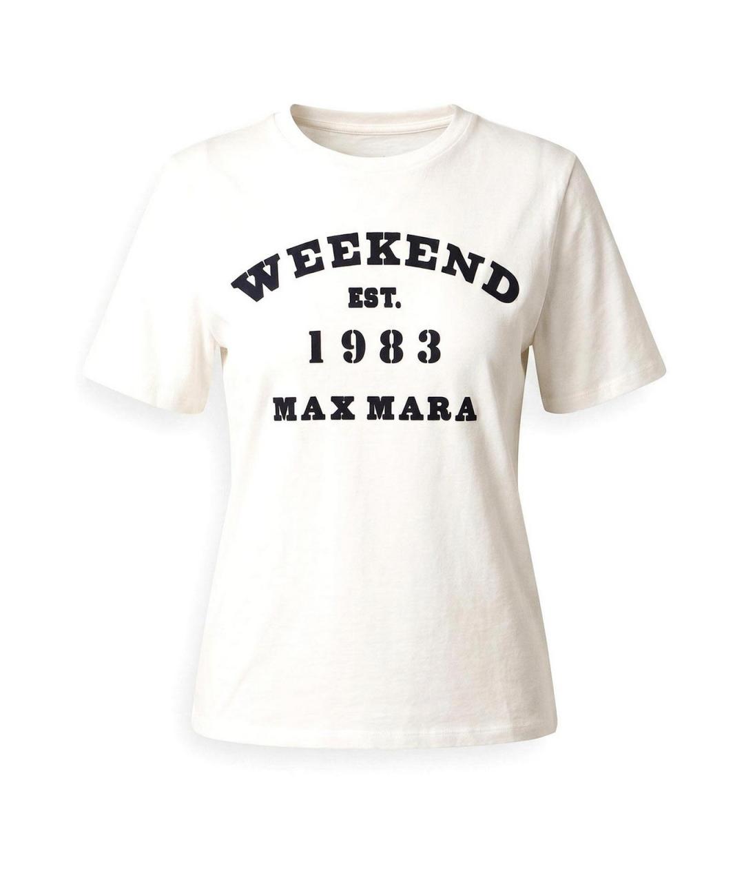 WEEKEND MAX MARA Белая хлопковая футболка, фото 1