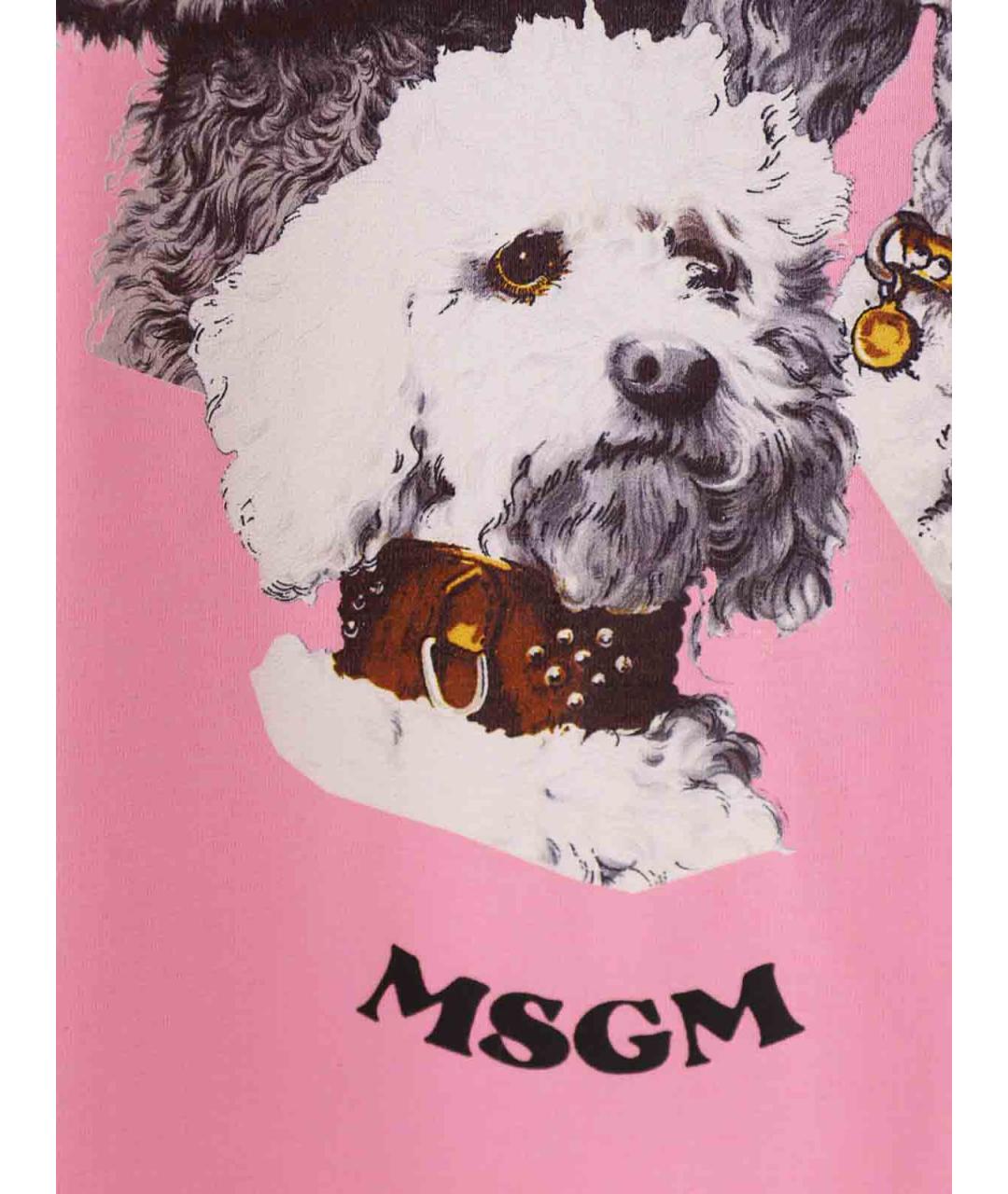 MSGM Розовая хлопковая футболка, фото 3