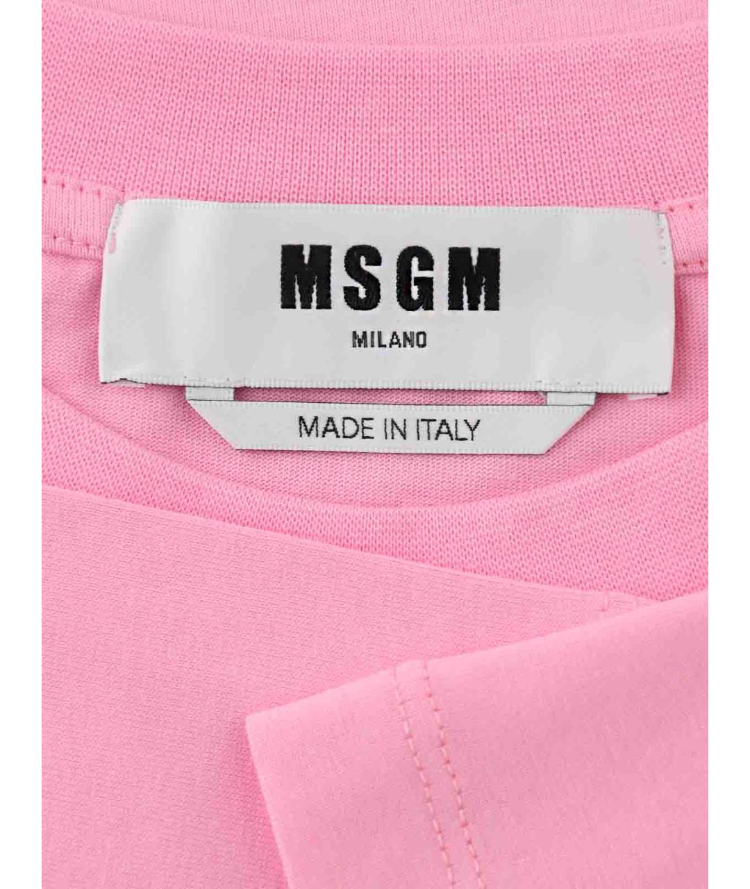 MSGM Розовая хлопковая футболка, фото 5