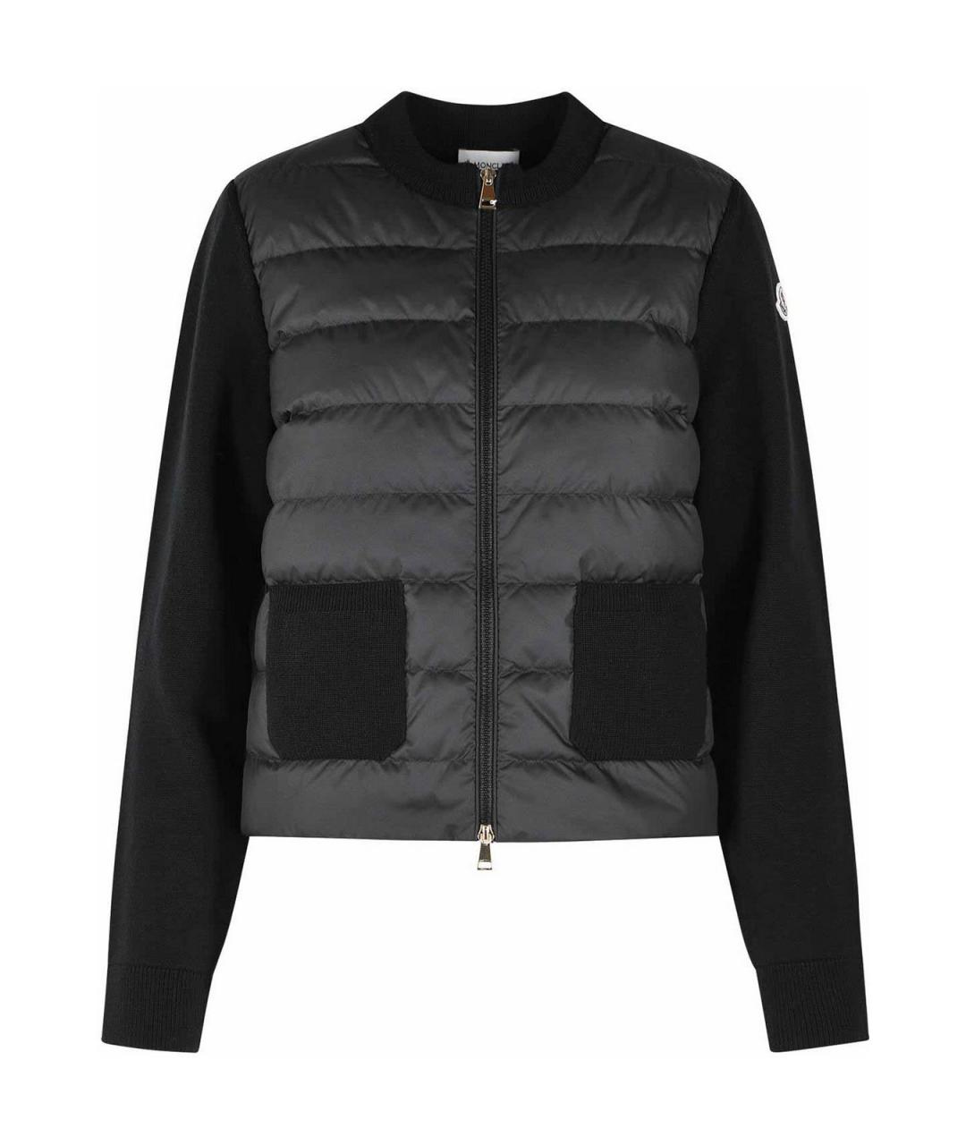 MONCLER Черная полиэстеровая куртка, фото 1
