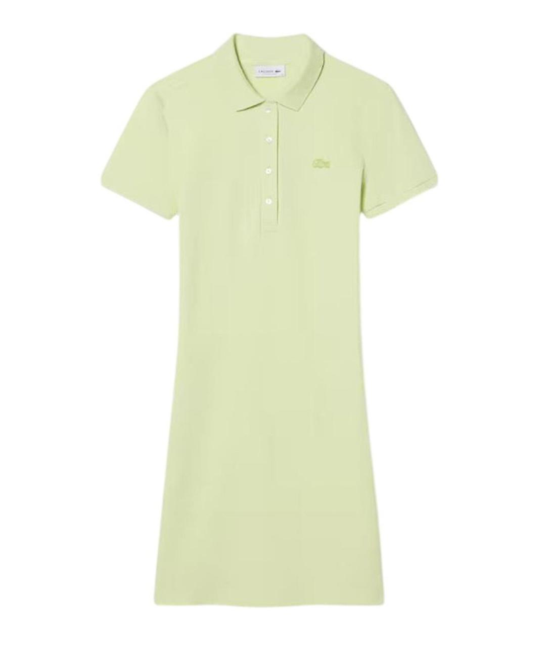 LACOSTE Зеленое хлопковое повседневное платье, фото 1