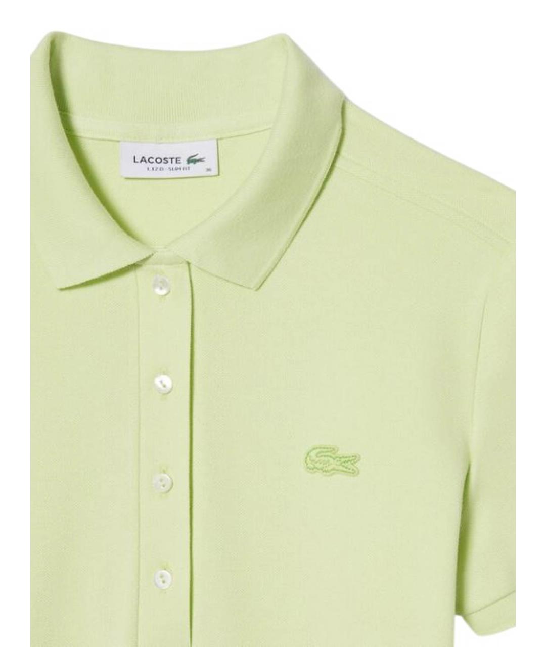LACOSTE Зеленое хлопковое повседневное платье, фото 2