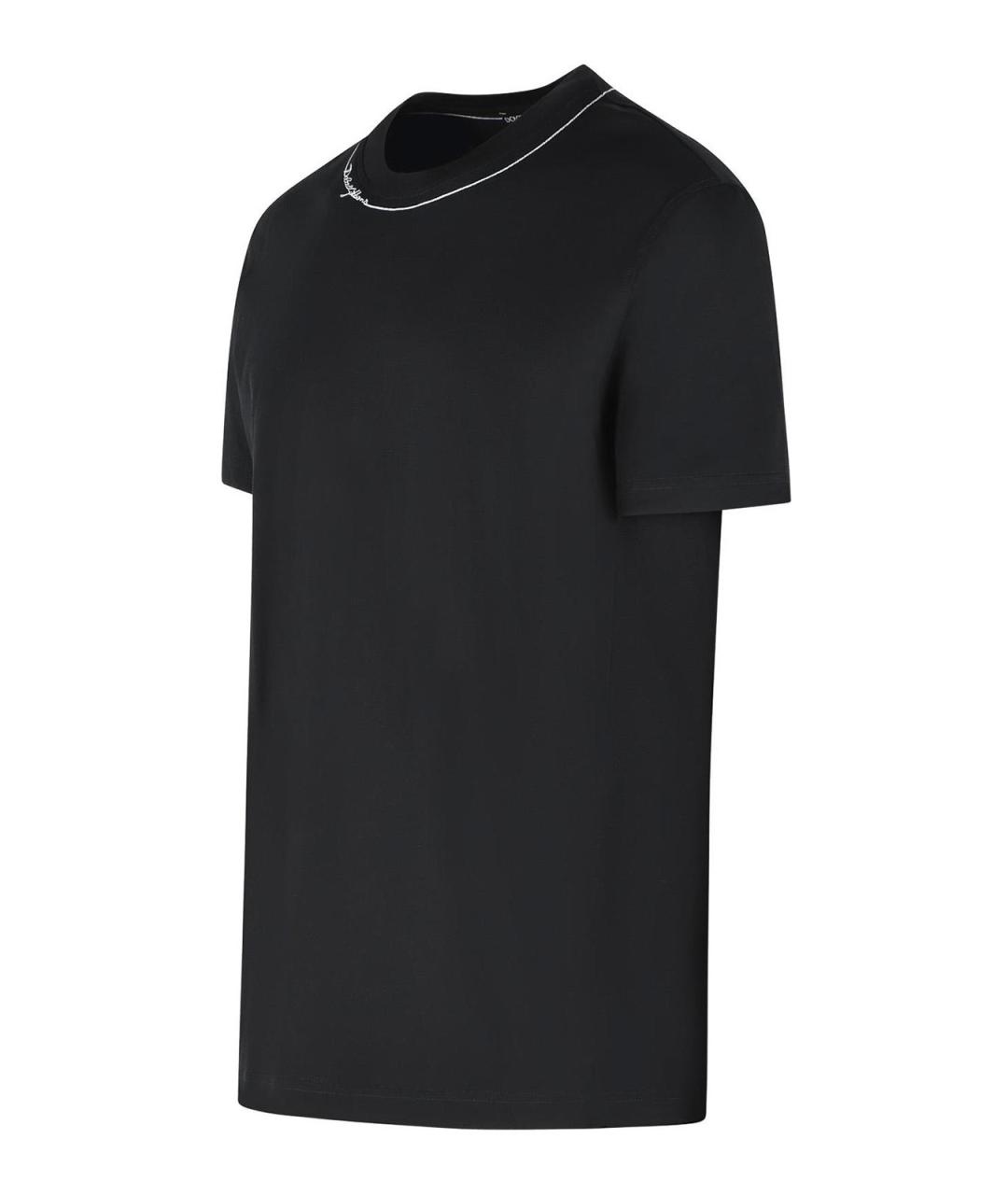 DOLCE&GABBANA Черная хлопковая футболка, фото 3