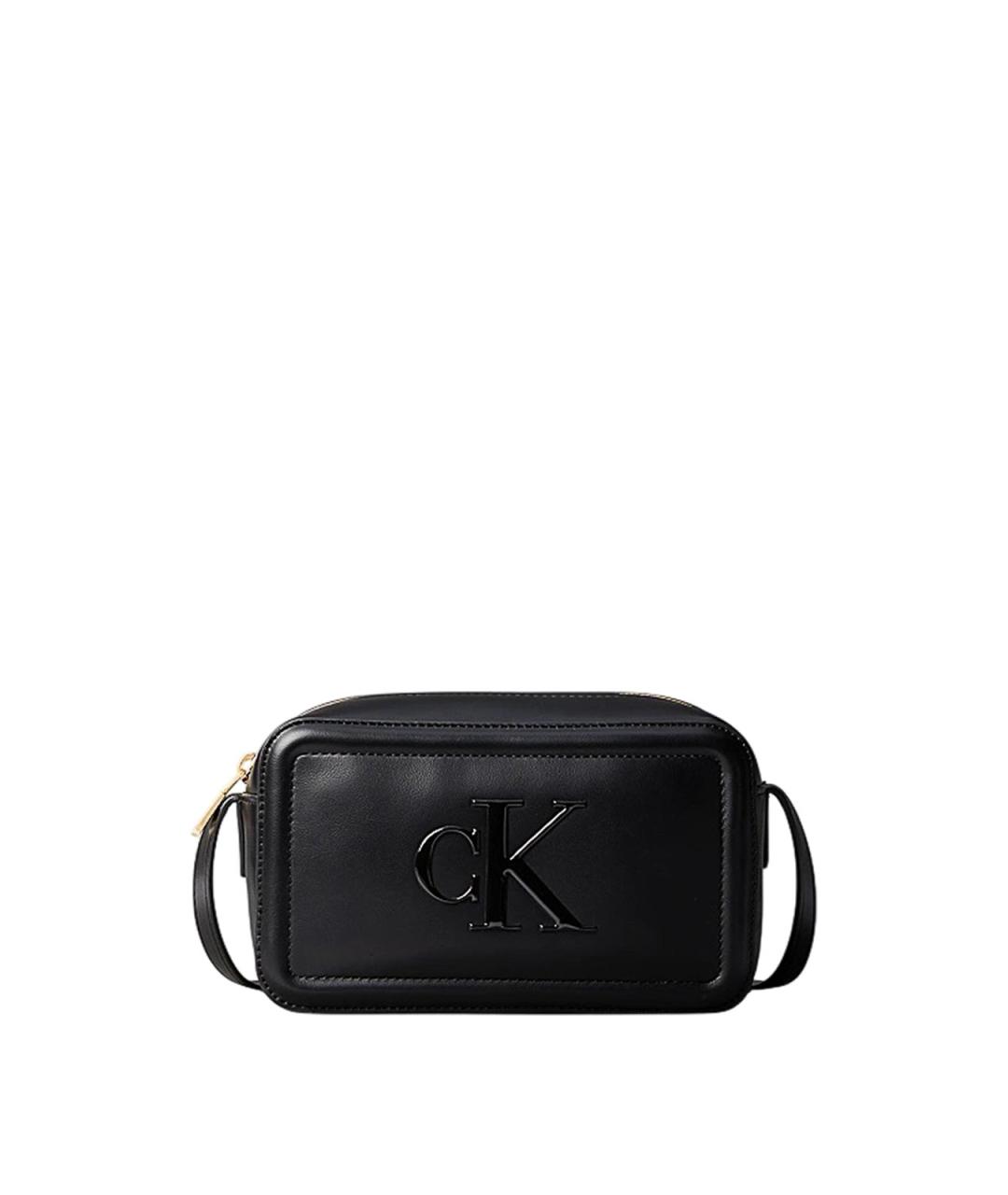 CALVIN KLEIN Черная сумка через плечо из искусственной кожи, фото 1