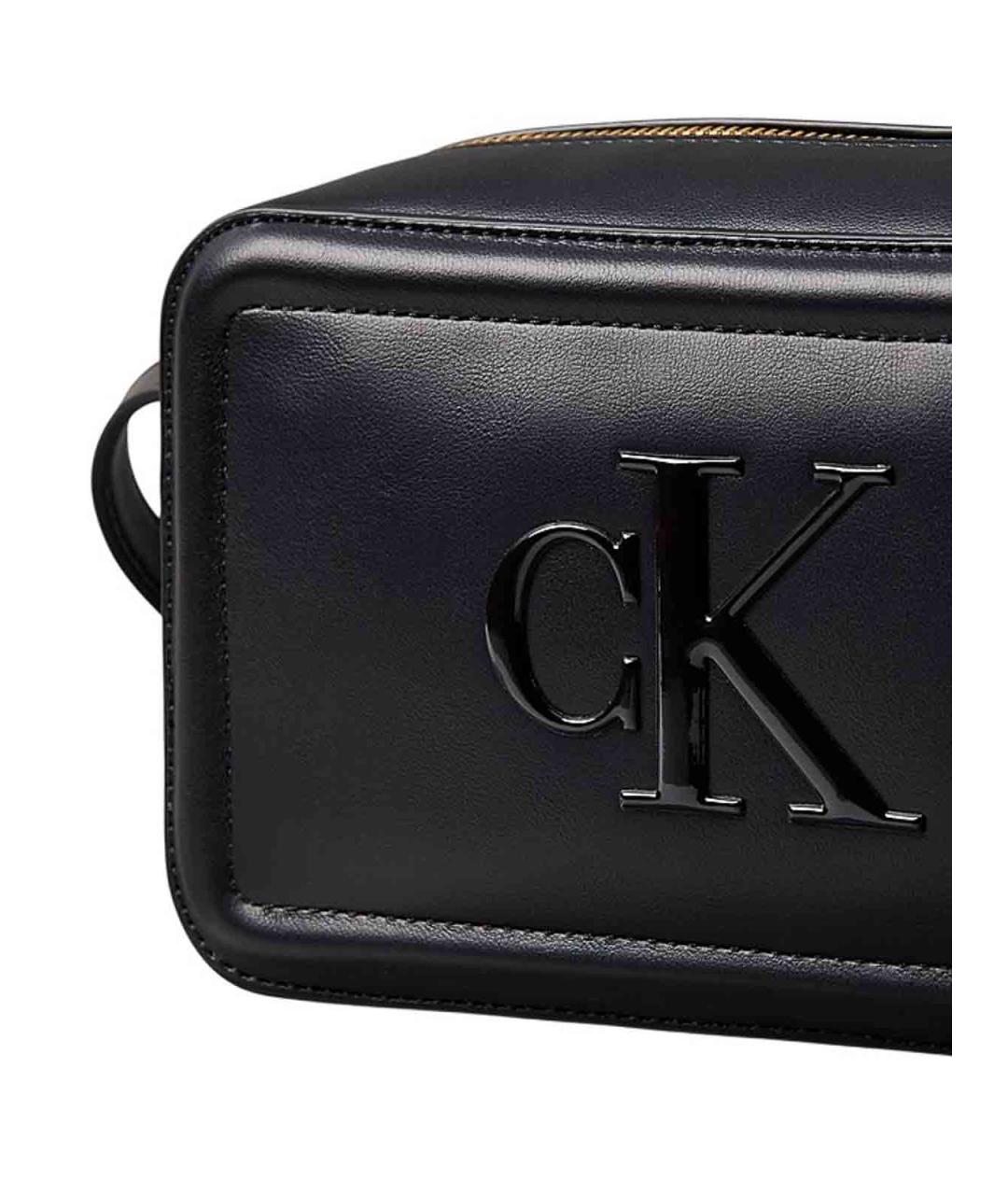 CALVIN KLEIN Черная сумка через плечо из искусственной кожи, фото 3