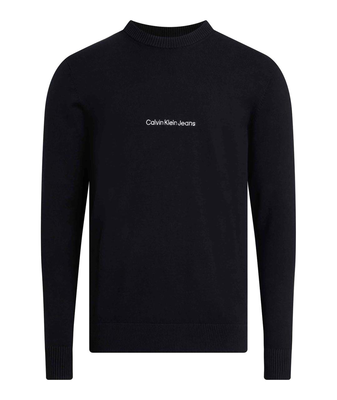 CALVIN KLEIN Черный хлопковый джемпер / свитер, фото 1