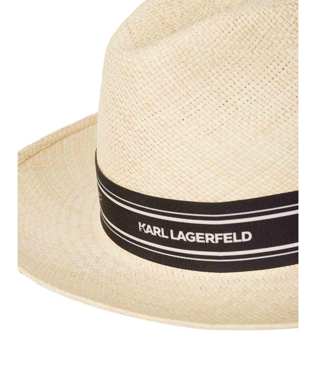 KARL LAGERFELD Бежевая соломенная шляпа, фото 2