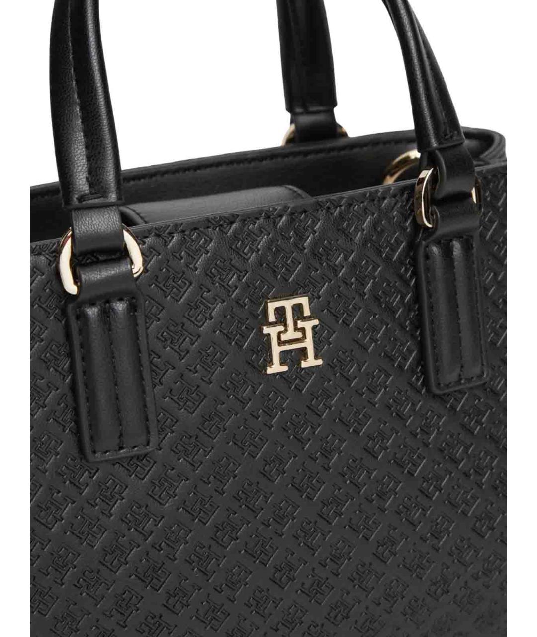 TOMMY HILFIGER Черная сумка с короткими ручками из искусственной кожи, фото 2