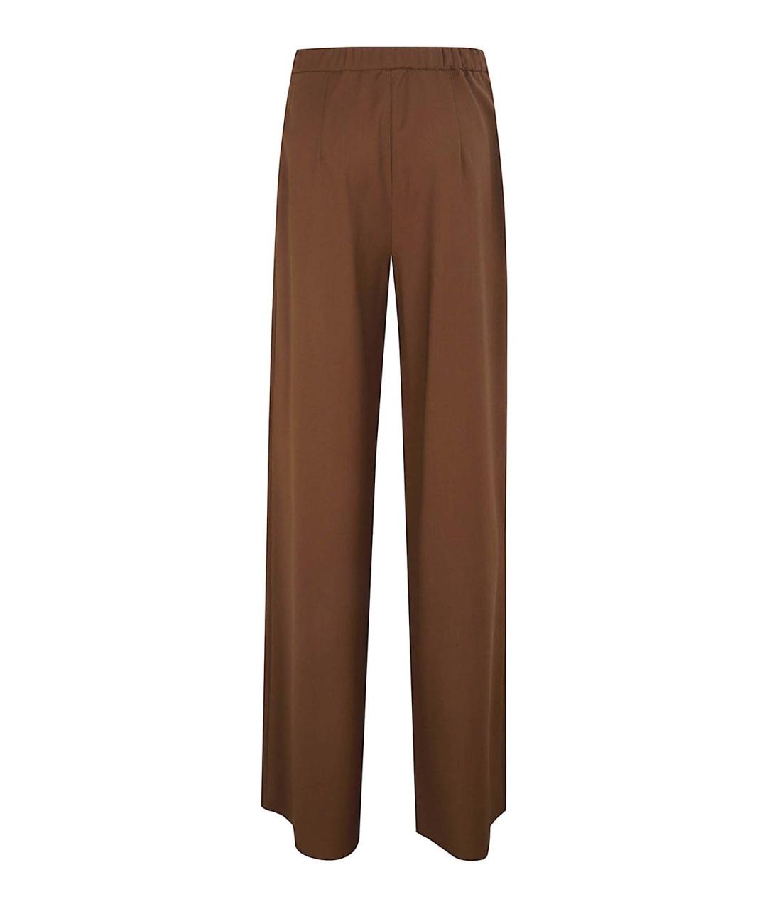 MAX MARA Коричневые шерстяные прямые брюки, фото 2