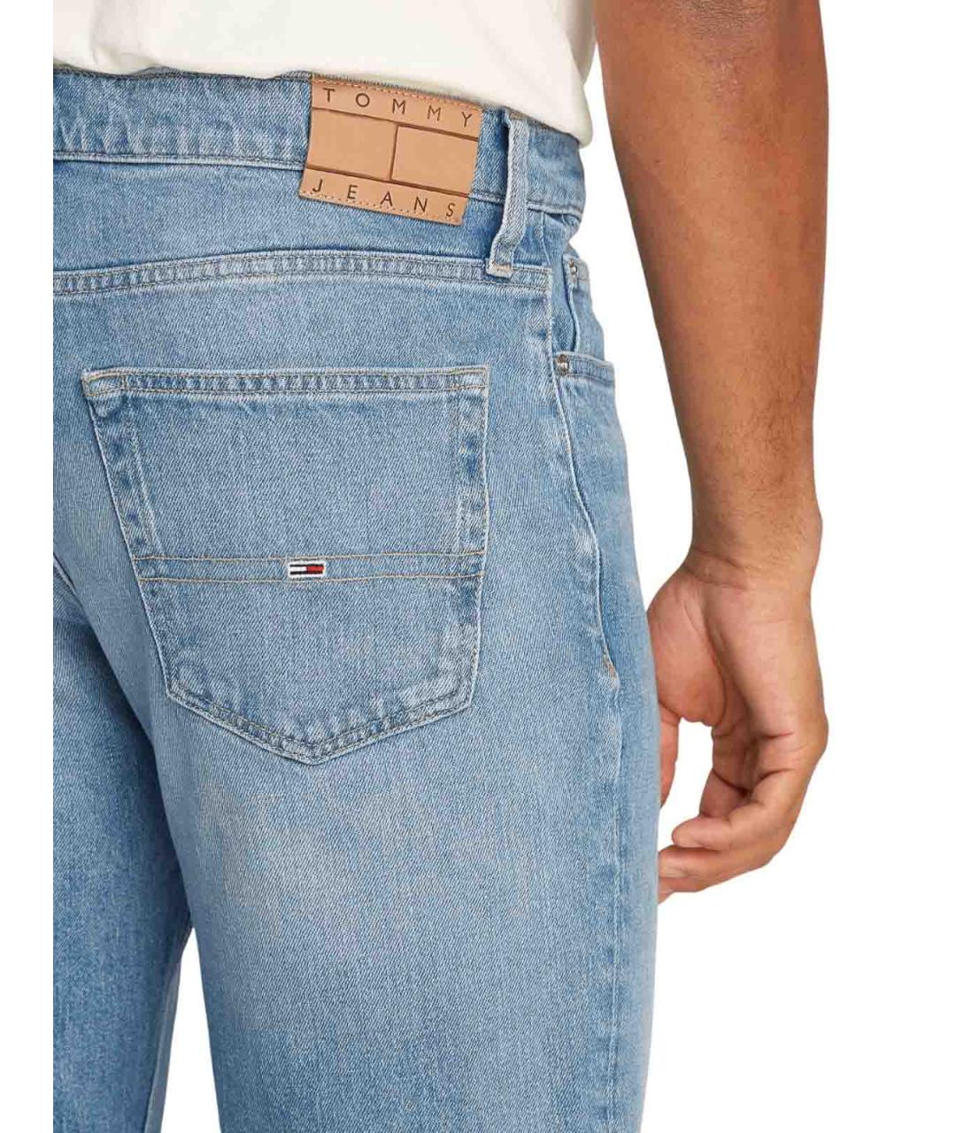 TOMMY HILFIGER Голубые хлопковые прямые джинсы, фото 6