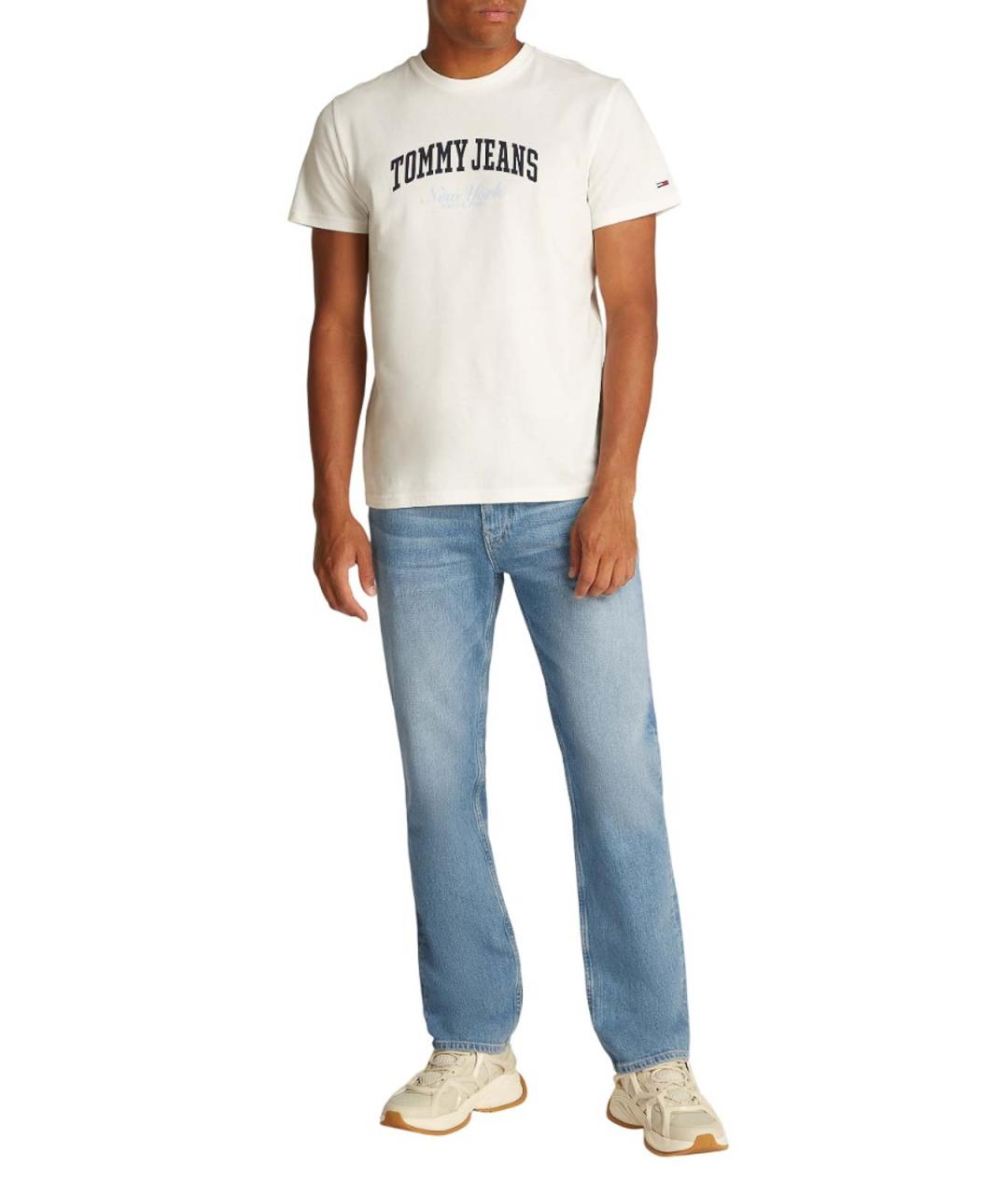 TOMMY HILFIGER Голубые хлопковые прямые джинсы, фото 4