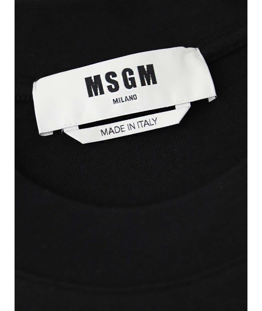 MSGM Черная хлопковая футболка, фото 4
