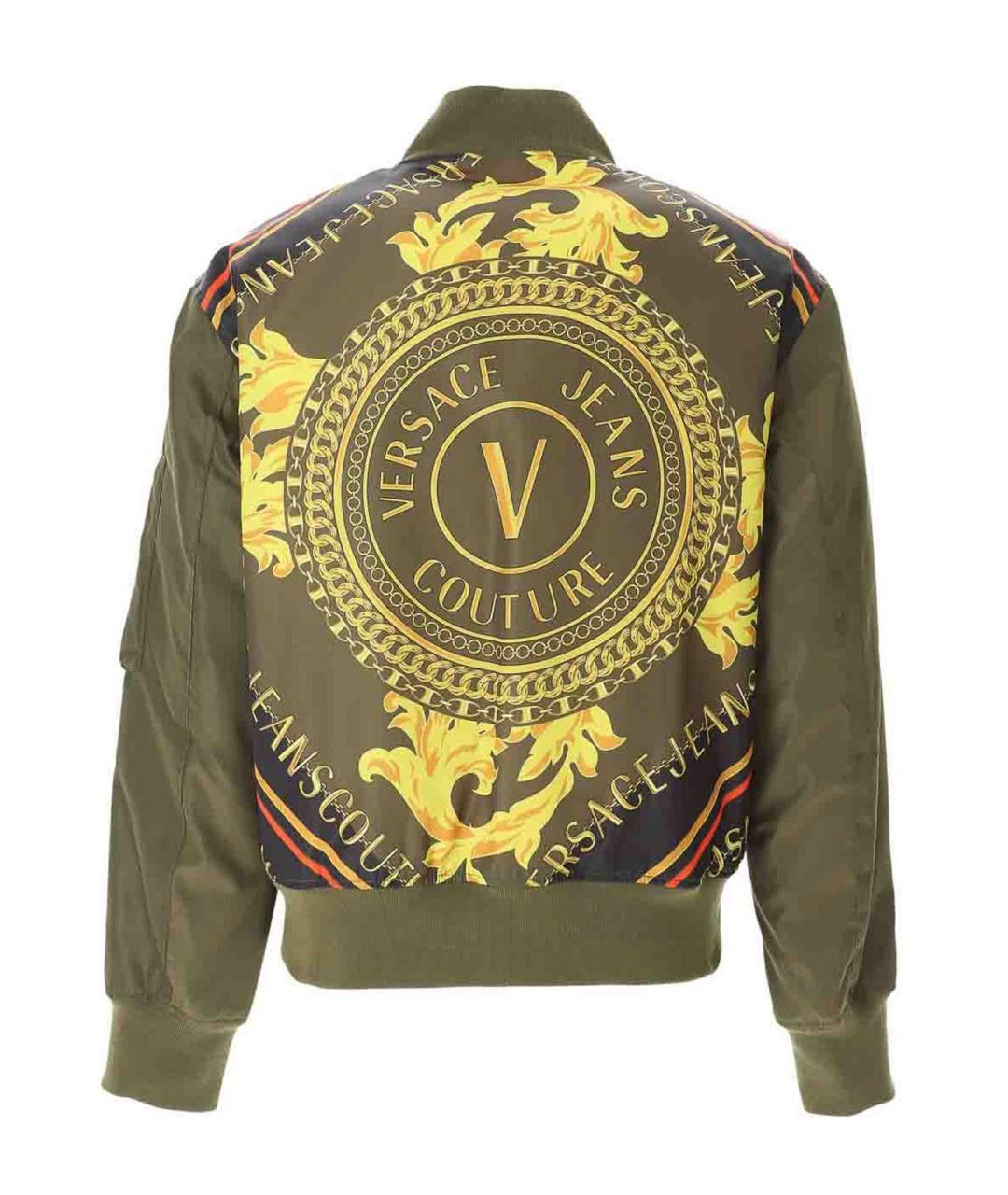 VERSACE JEANS COUTURE Зеленая полиамидовая куртка, фото 2