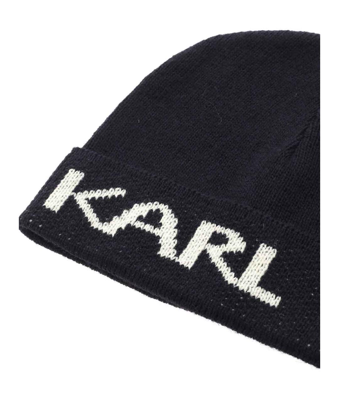 KARL LAGERFELD Синяя шерстяная шапка, фото 3