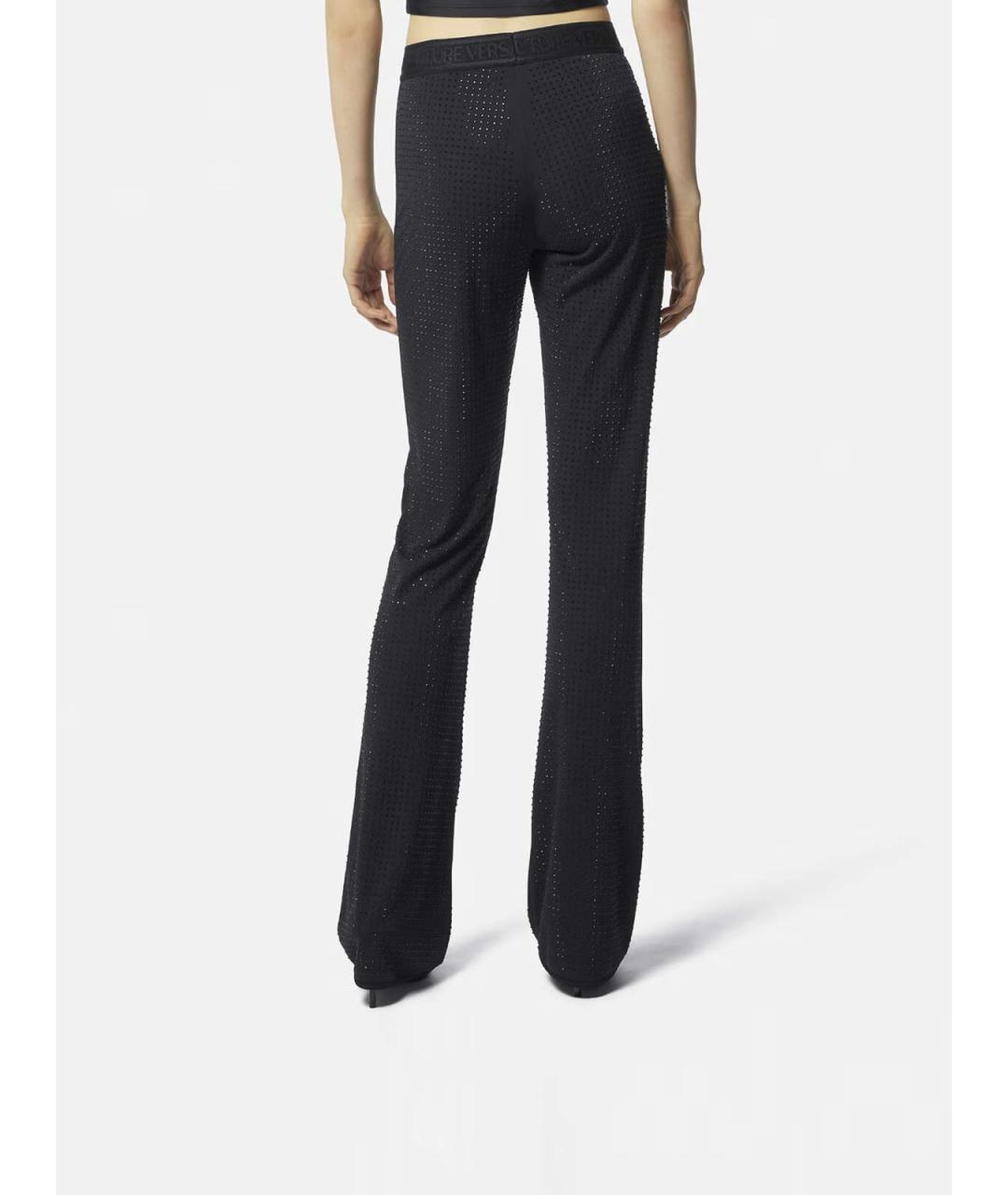 VERSACE JEANS COUTURE Черные полиэстеровые прямые брюки, фото 2