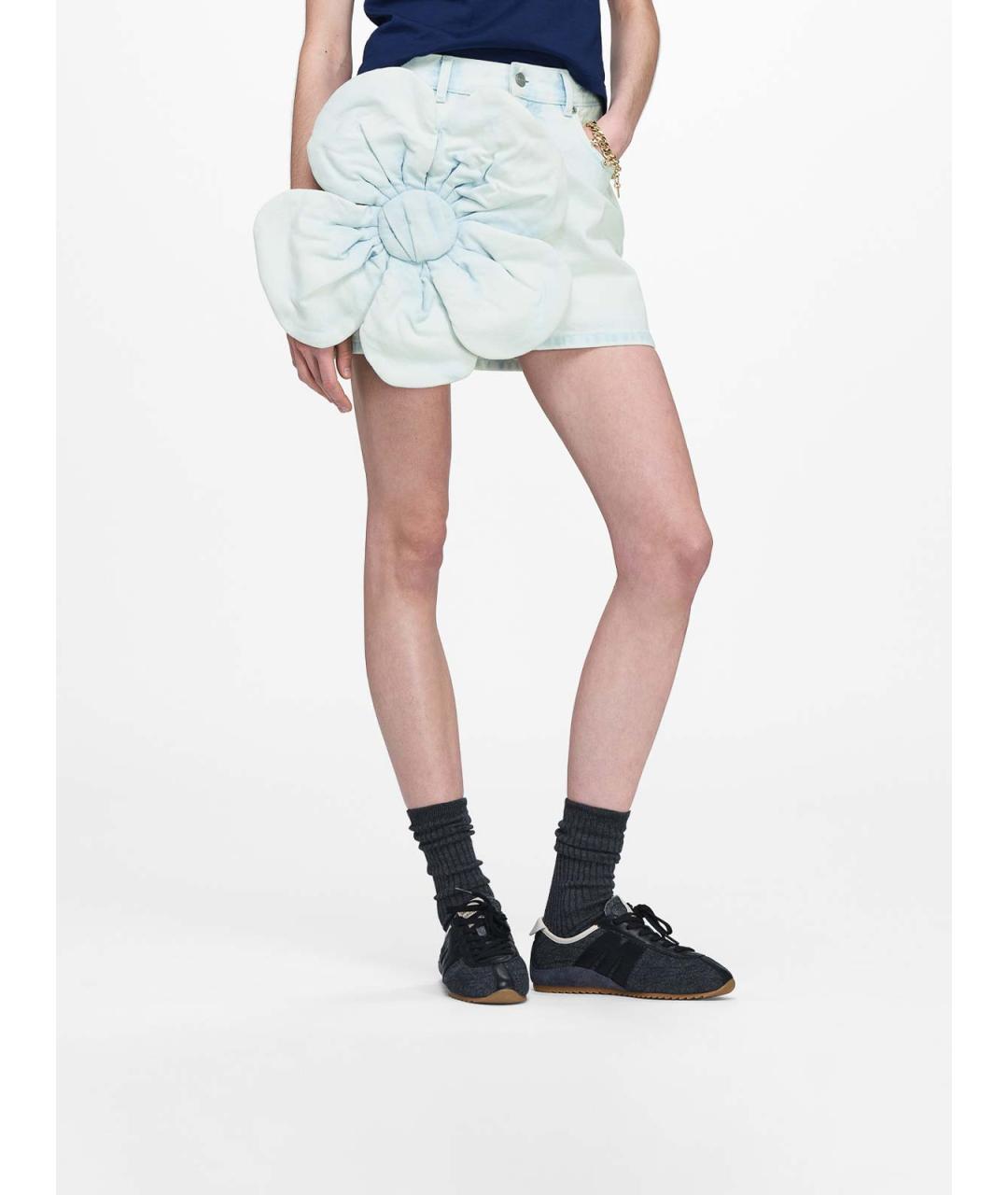 MARC JACOBS Голубая хлопковая юбка мини, фото 7