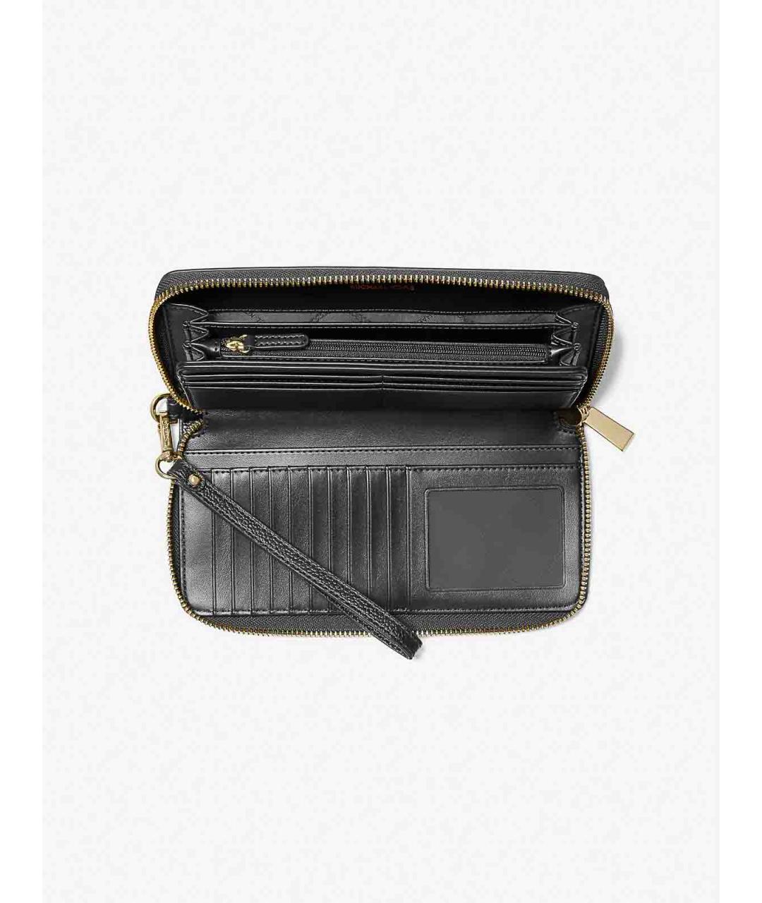 MICHAEL KORS Черный кожаный кошелек, фото 2