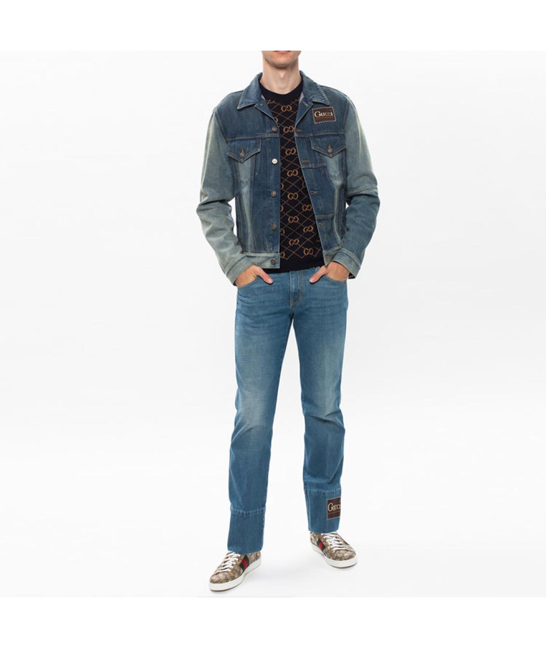 GUCCI Темно-синий шерстяной джемпер / свитер, фото 4