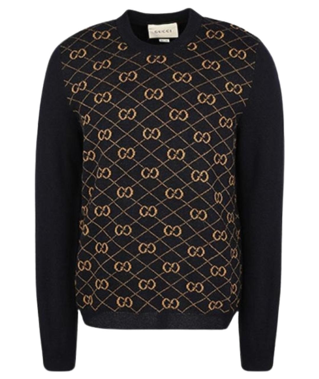 GUCCI Темно-синий шерстяной джемпер / свитер, фото 1