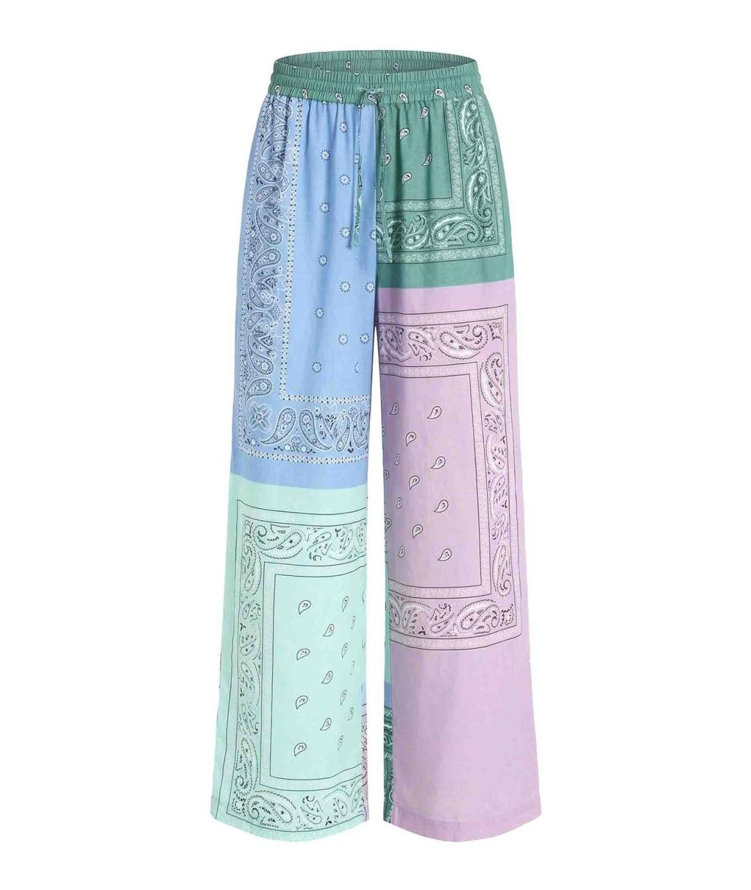 WEEKEND MAX MARA Мульти хлопковые брюки широкие, фото 1